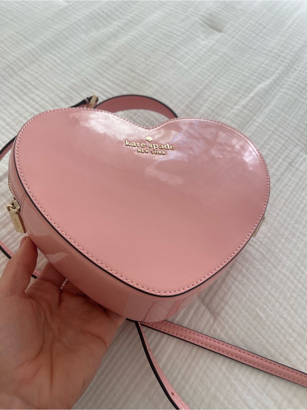 kate spade blush pink heart-shaped crossbody bag - Picture 4 of 7